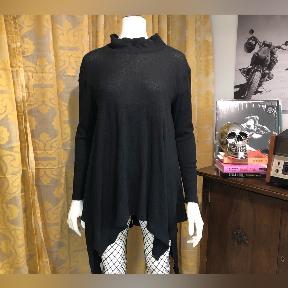 We The Free Black Asymmetric Thermal Tunic Babydoll Festival Dress